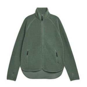 Arket - Fleece Zip Jacket in Khaki Green